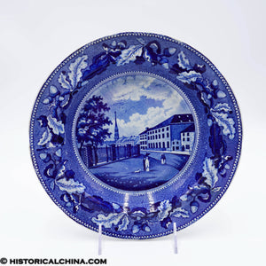 Park Theater 10" Soup Plate Acorn Oak Leaf Historical Blue Staffordshire ZAM-507