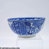 India Wharf Boston Exchange Coffee House Waste Bowl Historical Blue Staffordshire ZAM-634