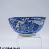 India Wharf Boston Exchange Coffee House Waste Bowl Historical Blue Staffordshire ZAM-634