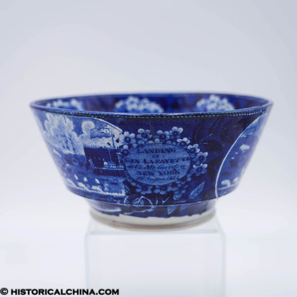 Landing of General Lafayette Waste Bowl Clews Historical Blue Staffordshire ZAM-639