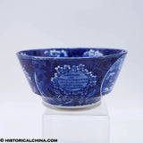 Landing of General Lafayette Waste Bowl Clews Historical Blue Staffordshire ZAM-639