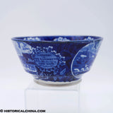 Landing of General Lafayette Waste Bowl Clews Historical Blue Staffordshire ZAM-639
