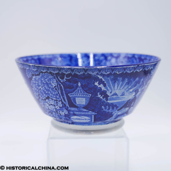 Lafayette at Washington's Tomb Mixing Waste Bowl Historical Blue Staffordshire ZAM-636