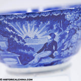 Lafayette at Washington's Tomb Mixing Waste Bowl Historical Blue Staffordshire ZAM-636