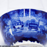 Baltimore & Ohio B&O Railroad Tea Dregs Waste Bowl Historical Blue Staffordshire ZAM-640