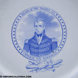 Hero of the Thames 1813 10 1/2" Plate General Harrison Historical Blue Staffordshire ZAM-369