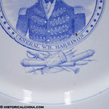 Hero of the Thames 1813 10 1/2" Plate General Harrison Historical Blue Staffordshire ZAM-369