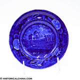 Capitol at Washington 6 1/2" Plate Dark Blue Seashell Border  Historical Staffordshire ZAM-414