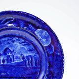 Capitol at Washington 6 1/2" Plate Dark Blue Seashell Border  Historical Staffordshire ZAM-414