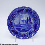 Columbia College New York 7 1/4" Plate Historical Blue Staffordshire Acorn Oak Border ZAM-323