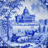 Boston State House 8 1/2" Plate Rogers Historical Blue Staffordshire One Tree Variant ZAM-321