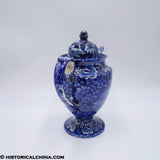 Commodore MacDonnough's Victory Pedestal Coffee Pot Historical Blue Staffordshire ZAM-50