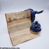 Commodore MacDonnough's Victory Pedestal Coffee Pot Historical Blue Staffordshire ZAM-50