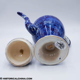 Commodore MacDonnough's Victory Pedestal Coffee Pot Historical Blue Staffordshire ZAM-50