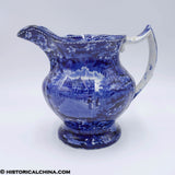 City Hall Insane Asylum New York Pitcher Clews Historical Blue Staffordshire ZAM-286