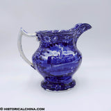 City Hall Insane Asylum New York Pitcher Clews Historical Blue Staffordshire ZAM-286