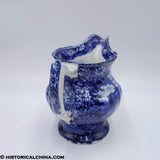 City Hall Insane Asylum New York Pitcher Clews Historical Blue Staffordshire ZAM-286