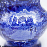 City Hall Insane Asylum New York Pitcher Clews Historical Blue Staffordshire ZAM-286