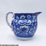Rare Portrait Medallions Washington Lafayette Beehive Pitcher Historical Blue Staffordshire ZAM-644