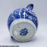 Rare Portrait Medallions Washington Lafayette Beehive Pitcher Historical Blue Staffordshire ZAM-644