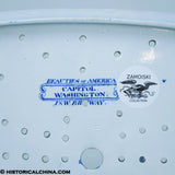Capitol, Washington Well & Tree Platter Strainer Ridgway Historical Blue Staffordshire ZAM-438