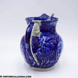 Rare Landing of Lafayette Embossed Ribbing Pitcher Historical Blue Staffordshire ZAM-259