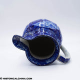 Rare Landing of Lafayette Embossed Ribbing Pitcher Historical Blue Staffordshire ZAM-259