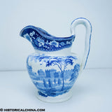 Boston State House Pitcher Rare Form Historical Blue Staffordshire ZAM-290