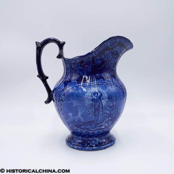 Arms of Maryland Pitcher Mayer Justice Historical Blue Staffordshire ZAM-256