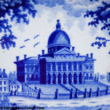 Boston State House Oval Platter Rogers Cows Historical Blue Staffordshire ZAM-441