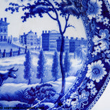Boston State House Oval Platter Rogers Cows Historical Blue Staffordshire ZAM-441
