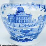 Boston State House Pitcher Rare Form Historical Blue Staffordshire ZAM-290