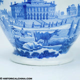 Boston State House Pitcher Rare Form Historical Blue Staffordshire ZAM-290