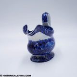 Landing of Lafayette Sauceboat Oval Transfer Historical Blue Staffordshire ZAM-487
