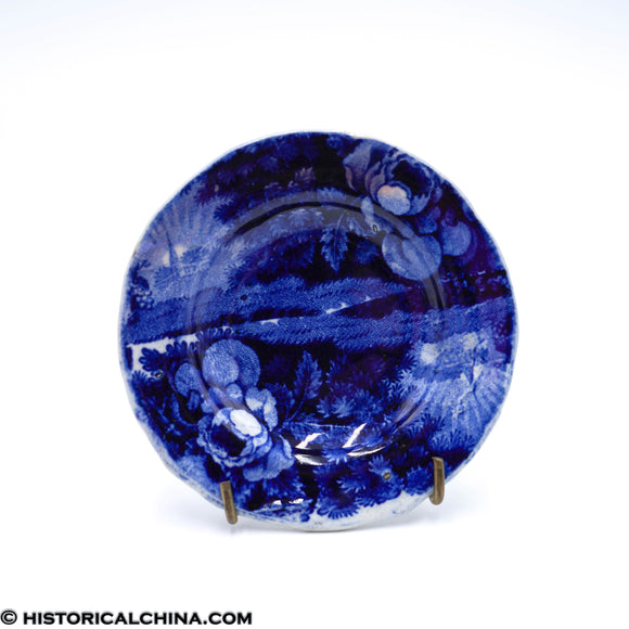 Peace & Plenty Cup Plate Double Transfer Historical Blue Staffordshire ZAM-148