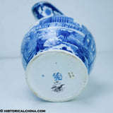 Boston State House Pitcher Rare Form Historical Blue Staffordshire ZAM-290
