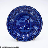 Don Quixote Yanguesian Conflict 3 7/8" Cup Plate Historical Blue Staffordshire ZAM-136