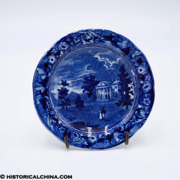 Woodlands Near Philadelphia Cup Plate Stubbs Eagles Historical Blue Staffordshire ZAM-153