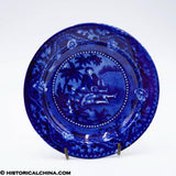 Don Quixote Repose in the Woods Cup Plate Historical Blue Staffordshire ZAM-564
