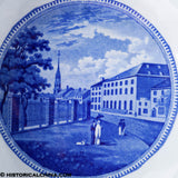 Park Theater New York Footed Compote Stevenson Historical Blue Staffordshire ZAM-182