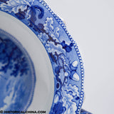 Park Theater New York Footed Compote Stevenson Historical Blue Staffordshire ZAM-182