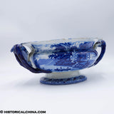 Park Theater New York Footed Compote Stevenson Historical Blue Staffordshire ZAM-182
