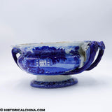 Park Theater New York Footed Compote Stevenson Historical Blue Staffordshire ZAM-182