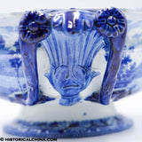 Park Theater New York Footed Compote Stevenson Historical Blue Staffordshire ZAM-182