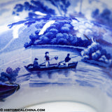 Park Theater New York Footed Compote Stevenson Historical Blue Staffordshire ZAM-182