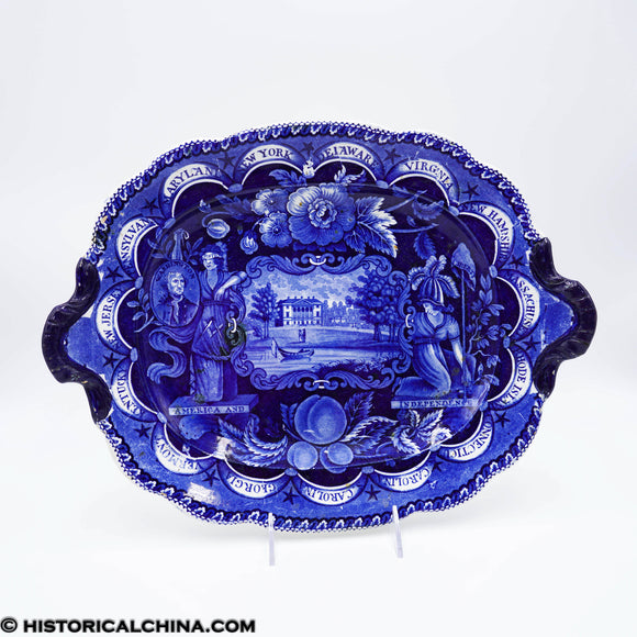 States Series Tureen Undertray Independence Liberty Ladies Historical Blue Staffordshire ZAM-469