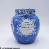 Landing of the Fathers at Plymouth Pitcher Historical Blue Staffordshire ZAM-255