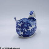 Boston State House Beauties of America Ridgway Gravy Boat Historical Blue Staffordshire ZAM-188