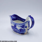 Boston State House Beauties of America Ridgway Gravy Boat Historical Blue Staffordshire ZAM-188