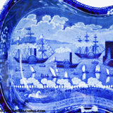 Landing of Lafayette Castle Garden New York Historical Blue Staffordshire Bidet ZAM-4